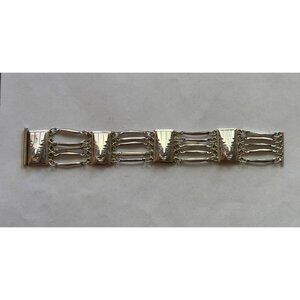 Size 7 Unbranded 925 Sterling Silver Bar Link Bangle Bracelet w/ Face Designs